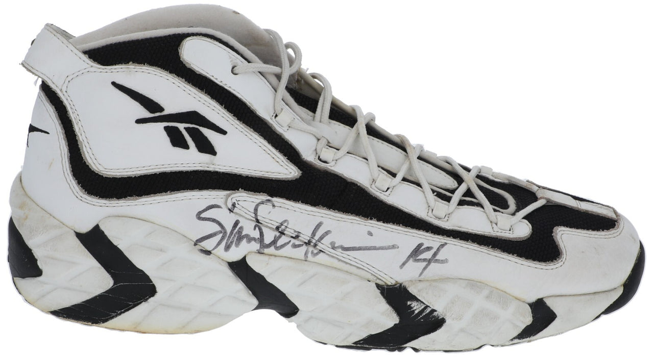 1996 Sam Perkins Game-Used Twice-Signed Seattle SuperSonics Reebok Sneakers BAS
