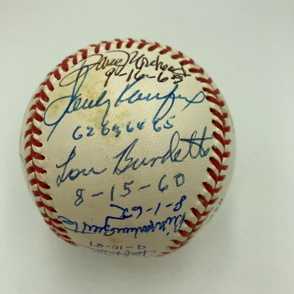 Perfect Game & No Hitter Multi Signed Baseball Sandy Koufax 14 Sigs JSA COA