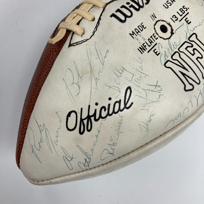 Joe Namath 1974 New York Jets Team Signed Vintage Wilson NFL Football JSA COA