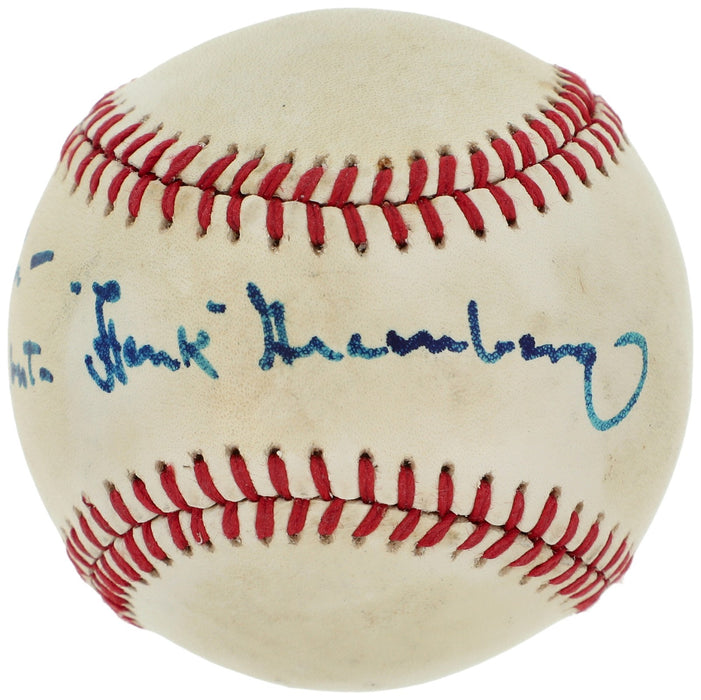 Hank Greenberg Single Signed American League Baseball Beckett Graded 9 MINT