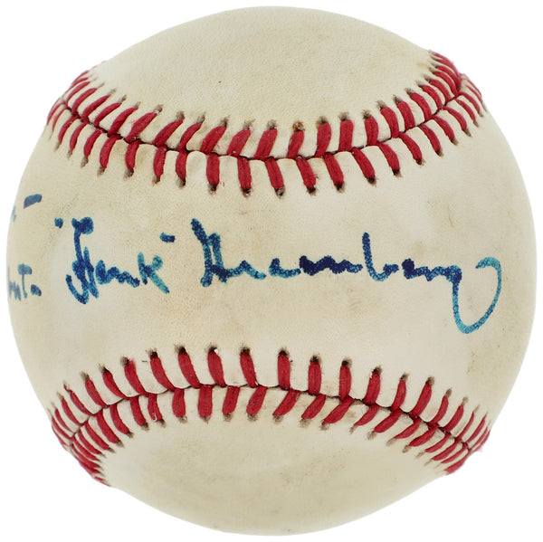 Hank Greenberg Single Signed American League Baseball Beckett Graded 9 MINT
