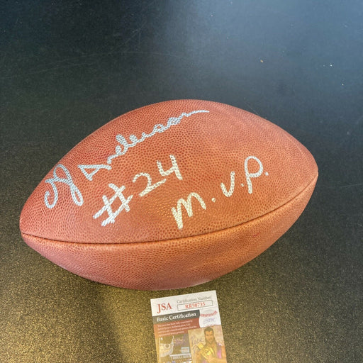 O.J. Anderson "#24 MVP" Signed Official NFL Wilson Game Football JSA COA