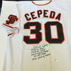 Orlando Cepeda Signed Heavily Inscribed San Francisco Giants Stat Jersey PSA DNA