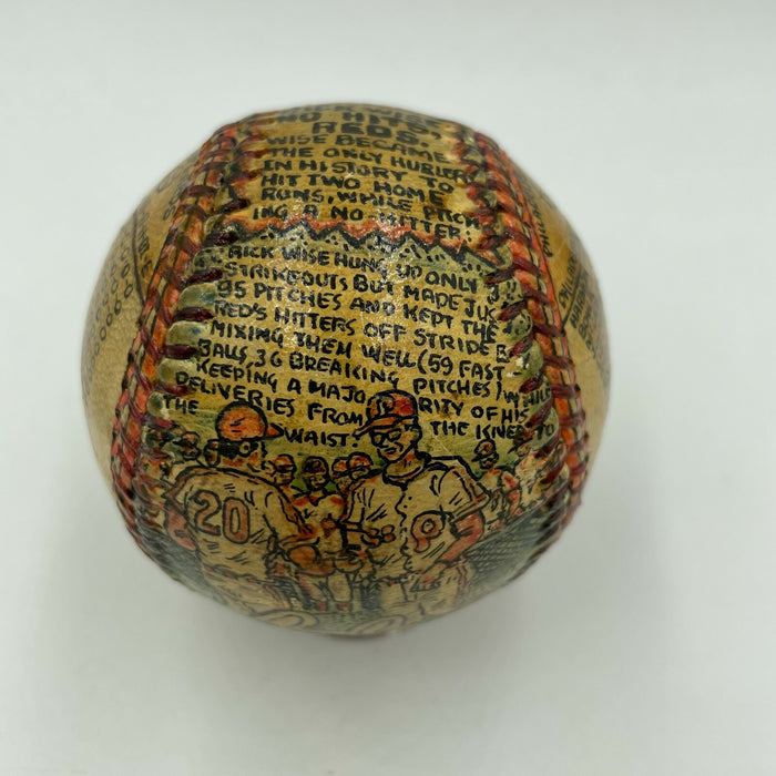 Beautiful Hand Painted George Sosnak Folk Art Baseball Rick Wise 1/1 Signed