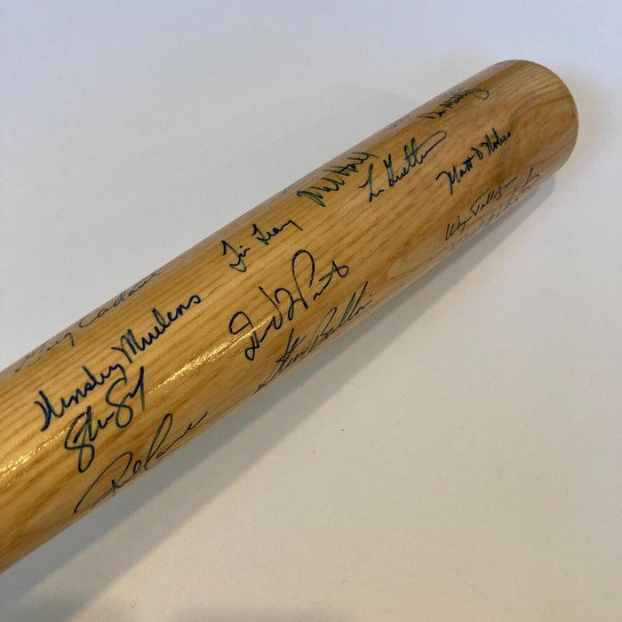 1990 New York Yankees Team Signed Baseball Bat Don Mattingly JSA COA