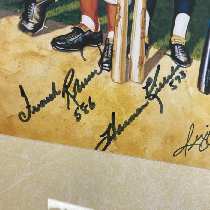 500 Home Run Club Signed Litho With Inscriptions Mickey Mantle Ted Williams JSA