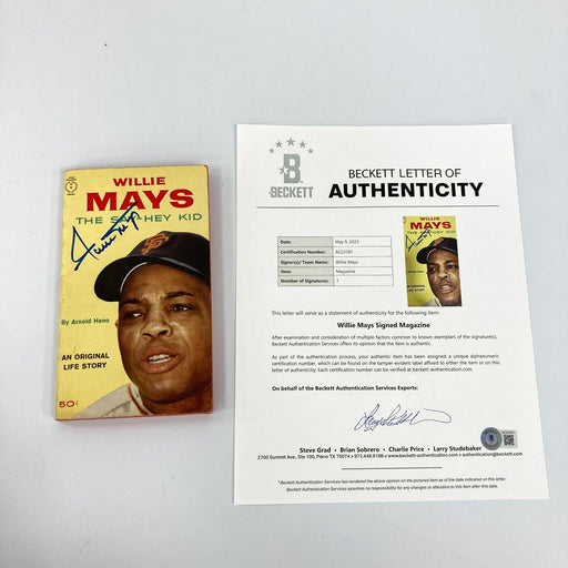 Willie Mays The Say Hey Kid Signed 1950's Baseball Book Beckett COA