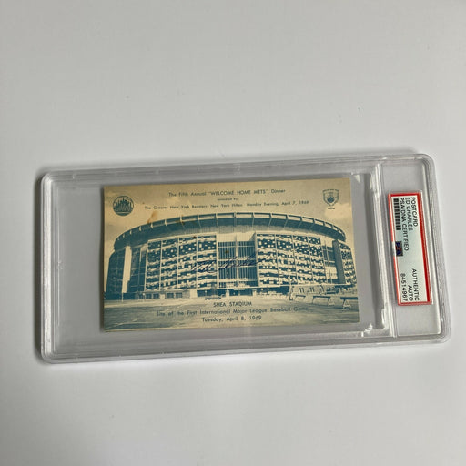 Ed Charles Signed 1969 New York Mets Shea Stadium Postcard PSA DNA RARE