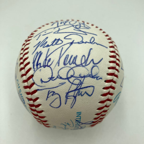 Derek Jeter Mariano Rivera Pre Rookie 1995 Columbus Clippers Signed Baseball JSA