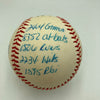 Mike Schmidt Signed Heavily Inscribed Career STAT Baseball Reggie Jackson COA