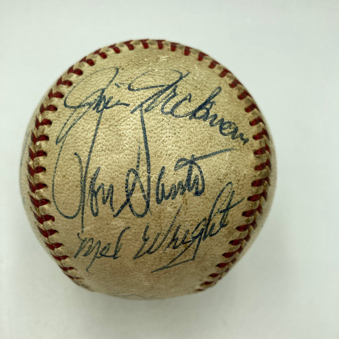 Ernie Banks Ron Santo Billy Williams Chicago Cubs Legends Signed Baseball JSA