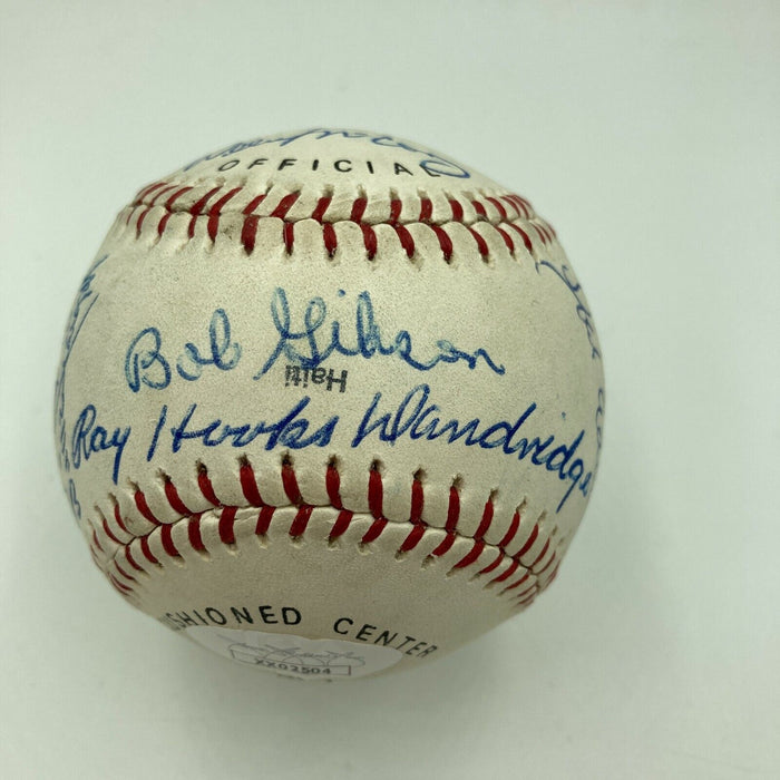 Beautiful Willie Mays Hank Aaron Hall Of Fame Legends Signed 1970's Baseball JSA