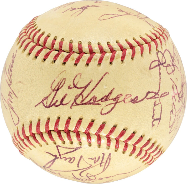 1970 New York Mets Team Signed Baseball Gil Hodges & Tom Seaver JSA COA
