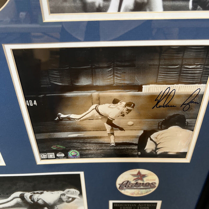 Beautiful Nolan Ryan 7 No Hitters Signed Display With 7 Signed Photos Steiner