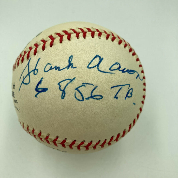 Beautiful Willie Mays & Hank Aaron Total Baseball Signed Baseball PSA DNA COA