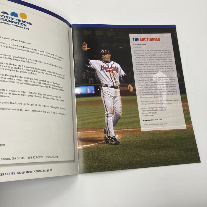 Chipper Jones Signed 2012 Celebrity Golf Program PSA DNA Certified