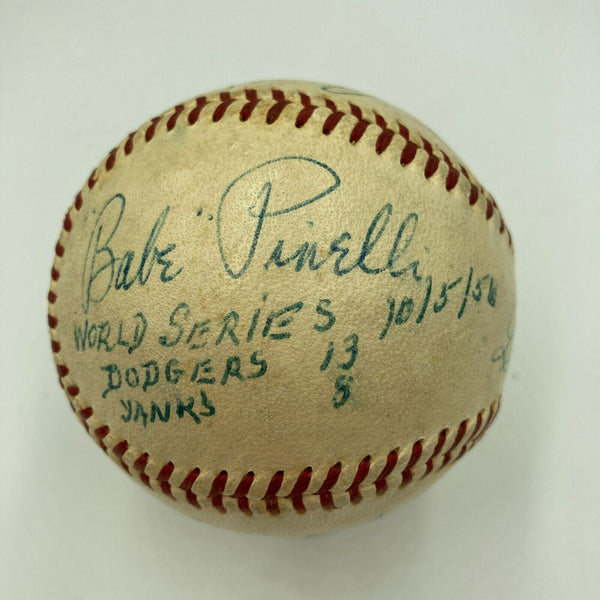 1956 World Series Signed Game Used Baseball Yankees VS. Dodgers MEARS COA