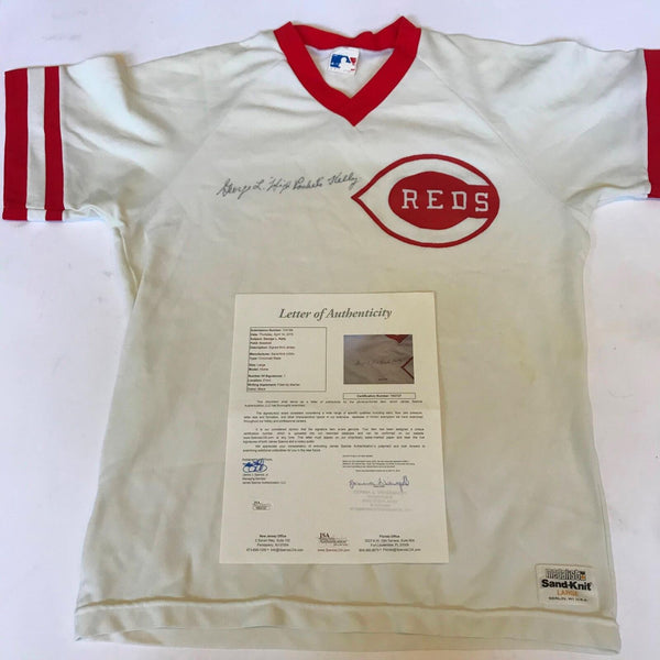 Rare George Kelly "High Pockets" Signed Inscribed Cincinnati Reds Jersey JSA COA