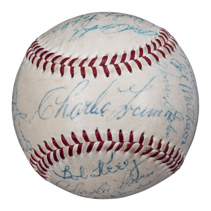 Nice 1954 Hank Aaron Rookie Milwaukee Braves Team Signed Baseball Beckett COA