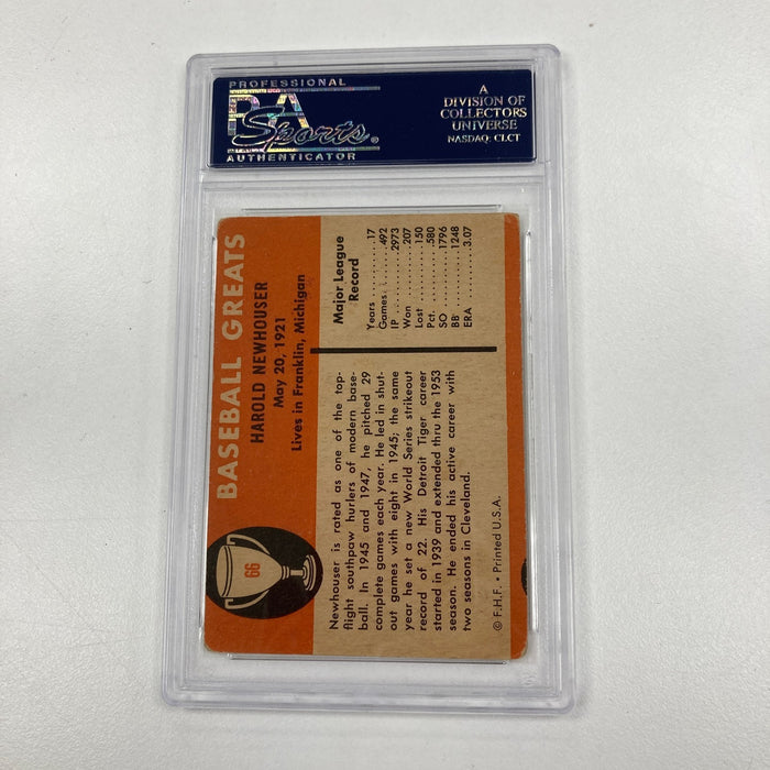 1961 Fleer Hal Newhouser #66 Signed Baseball Card Auto PSA DNA