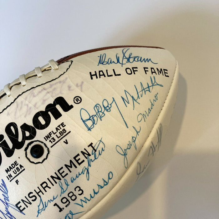 Bronko Nagurski 1983 Hall Of Fame Induction Signed Football 33 Sigs PSA DNA COA