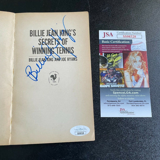 Billie Jean King Signed Autographed Tennis Book With JSA COA