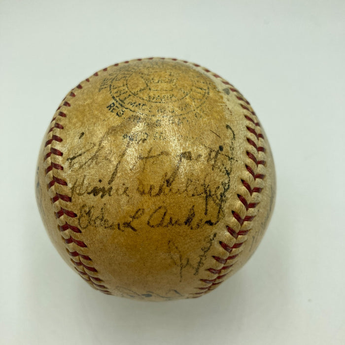 1934 Detroit Tigers AL Champs Team Signed Baseball Hank Greenberg JSA COA