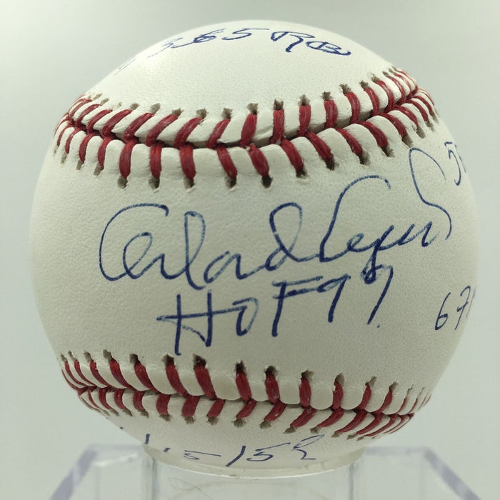 Orlando Cepeda Signed Heavily Inscribed Stat Baseball MLB AUTHENTICATED