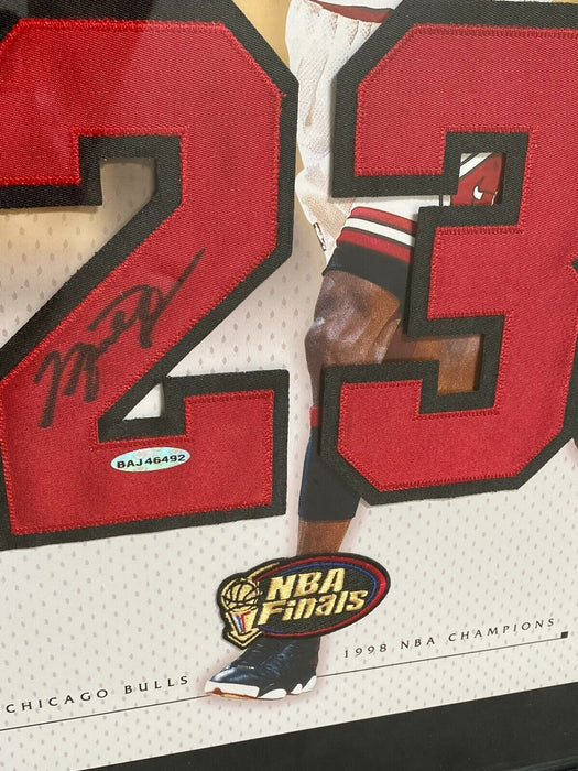 Michael Jordan Signed Jersey Numbers #23 Finals Display Upper Deck UDA COA