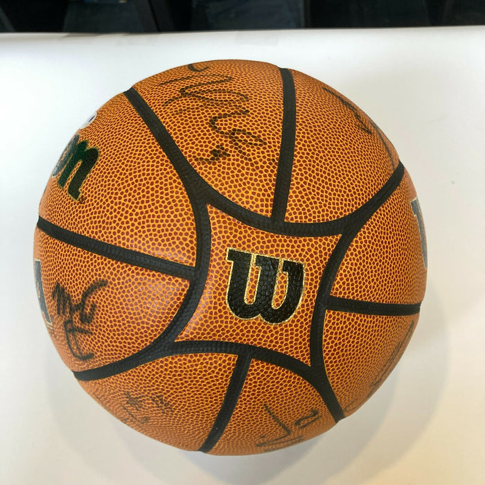 2007-08 NCAA Champions Kansas Jayhawks Team Signed Game Basketball PSA DNA COA