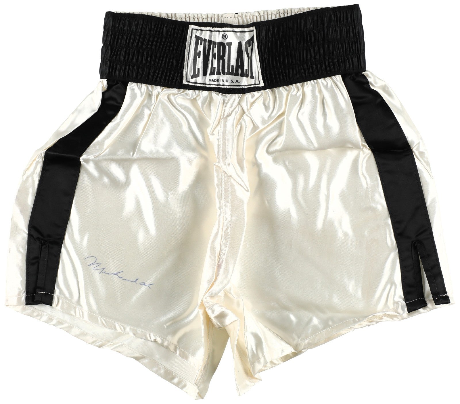Beautiful Muhammad Ali Signed Everlast Trunks Shorts Beckett COA