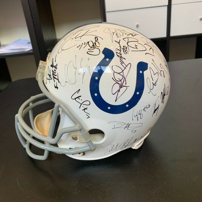 2009 Indianapolis Colts AFC Champs Team Signed Helmet Peyton Manning JSA COA