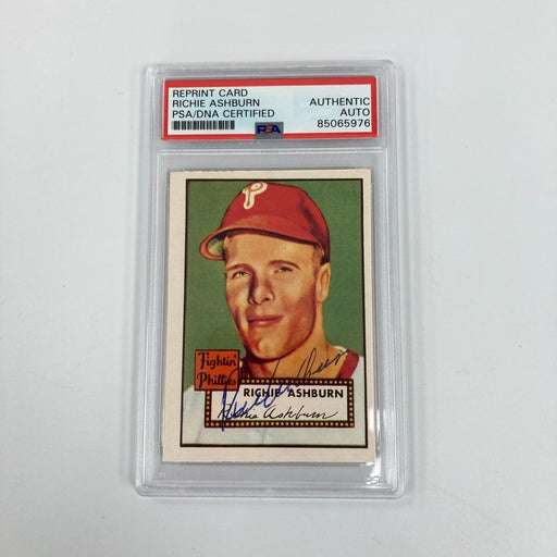Richie Ashburn Signed 1952 Topps RC Reprint Card PSA DNA Auto