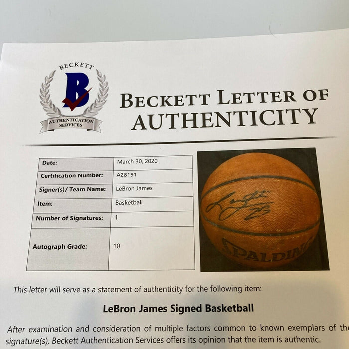 Lebron James #23 Rookie Signed Game Used NBA Basketball Beckett GEM MINT 10