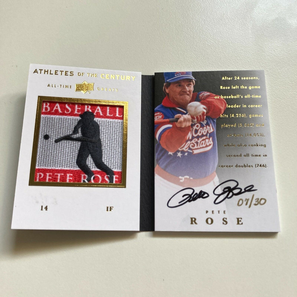 2012 Upper Deck All Time Greats Pete Rose #7/30 Patch Auto Booklet
