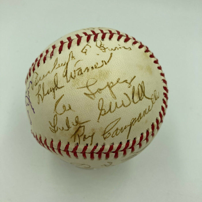 1977 Hall Of Fame Induction Signed Baseball Hank Aaron Ernie Banks Musial JSA