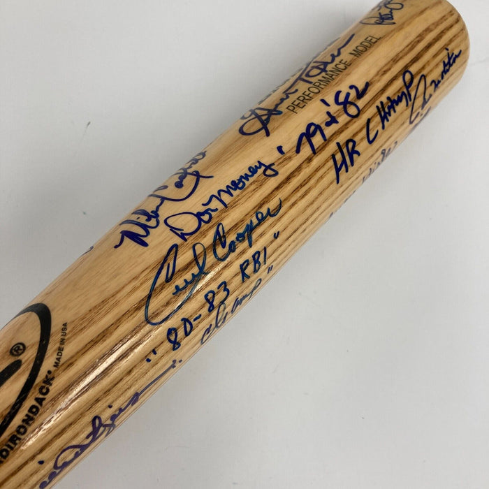 1982 Milwaukee Brewers AL Champs Team Signed Baseball Bat JSA COA