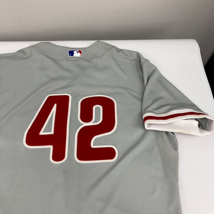 Larry Bowa 2015 Philadelphia Phillies Game Issued Jersey MLB Authentic Hologram
