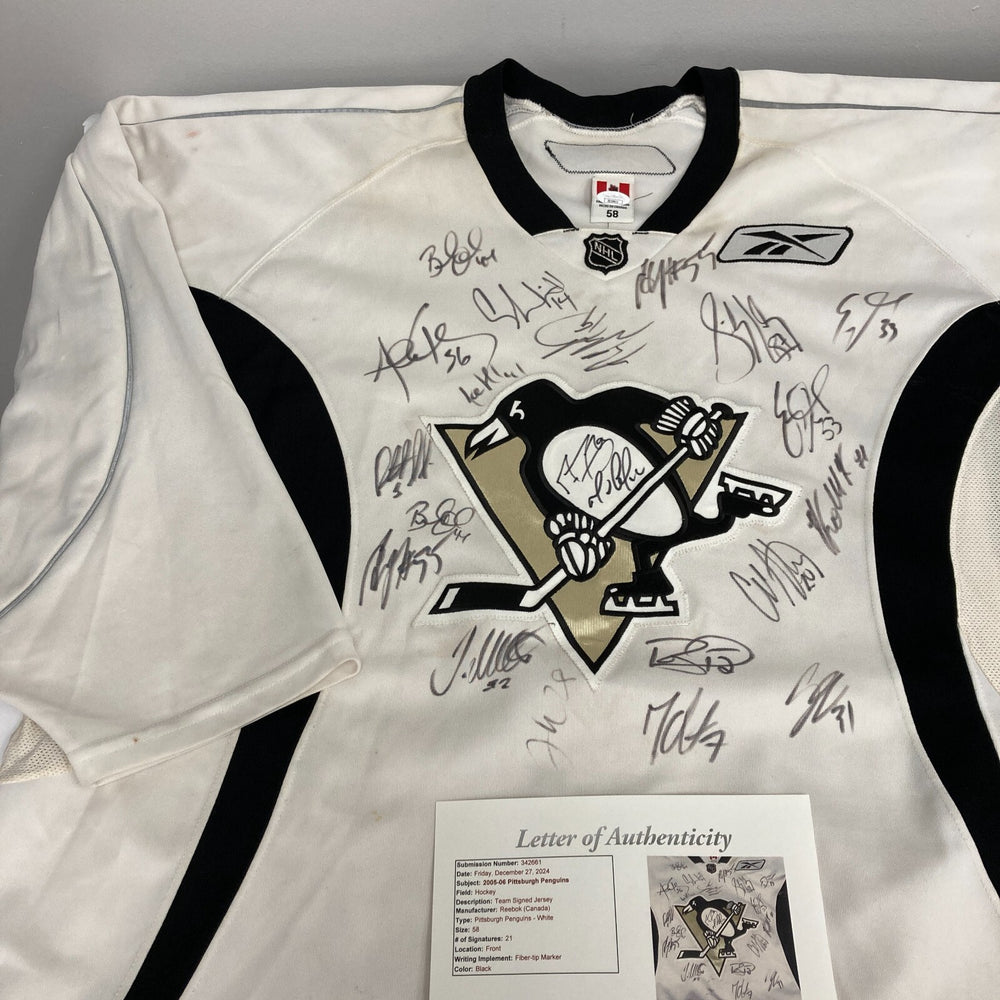 Sidney Crosby Rookie 2005-06 Pittsburgh Penguins Team Signed Game Jersey JSA COA