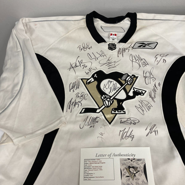 Sidney Crosby Rookie 2005-06 Pittsburgh Penguins Team Signed Game Jersey JSA COA
