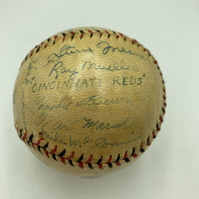 Frank McCormick 1943 Cincinnati Reds Team Signed Baseball Beckett COA