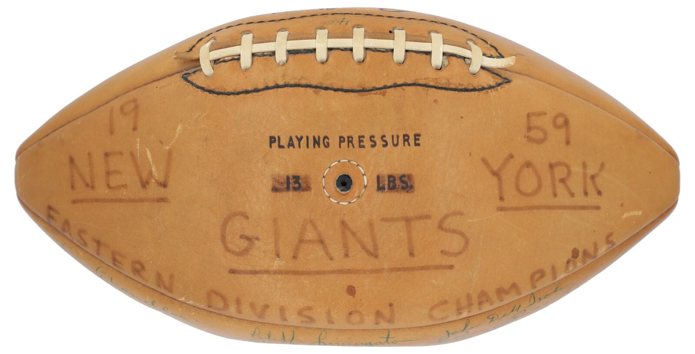 1959 New York Giants Eastern Division Champions Team-Signed Football JSA COA