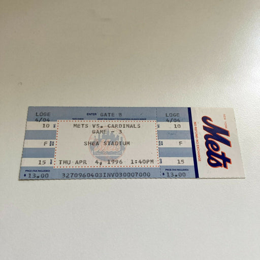 Paul Wilson New York Mets MLB Debut First Game Original Ticket April 4, 1996