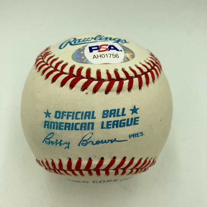 Beautiful Mickey Mantle Signed American League Baseball PSA DNA Graded MINT 9