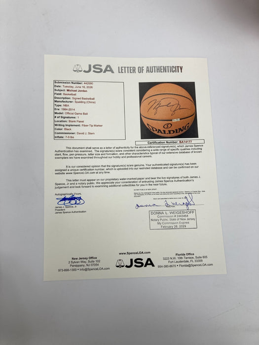 Michael Jordan Signed Spalding Official NBA Game Basketball JSA & Upper Deck COA