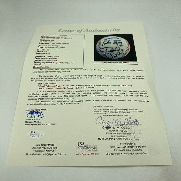 2004 Boston Red Sox World Series Champs Team Signed MLB Baseball JSA COA