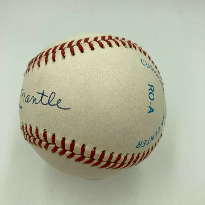 Beautiful Mickey Mantle Signed American League Baseball PSA DNA Graded MINT 9