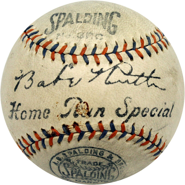 Stunning Babe Ruth Single Signed Baseball PSA DNA Graded 8 Near Mint