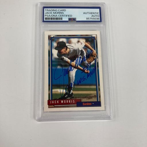 Jack Morris "1991 World Series MVP" Signed 1992 Topps Baseball Card PSA DNA