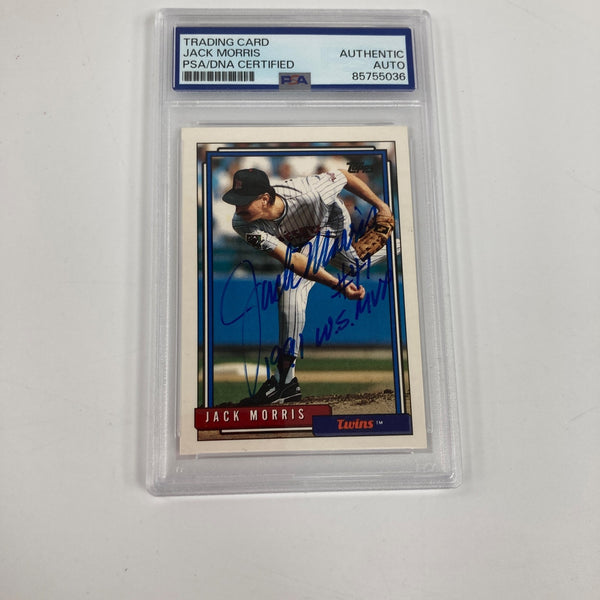 Jack Morris "1991 World Series MVP" Signed 1992 Topps Baseball Card PSA DNA